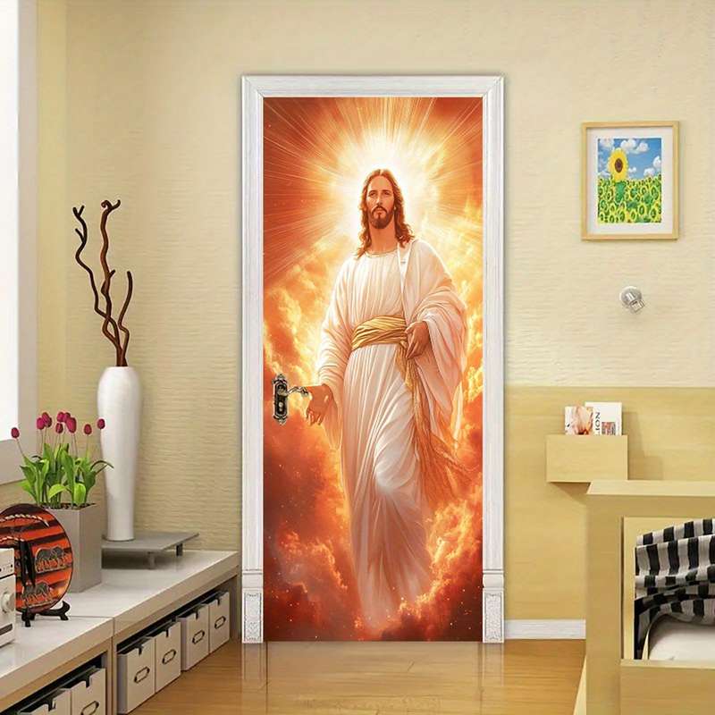 1pc 95.0x214.88cm Jesus Christian Themed Stickers