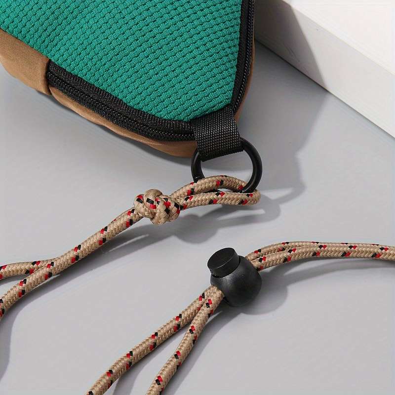 1pc Triangle Keychain Coin Purse Hanging Neck Casual Sling Bag Trendy Storage Pouch Creative Gift