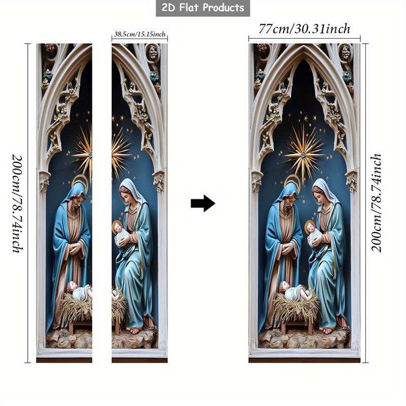 1pc 95.0x214.88cm Jesus Christian Themed Stickers