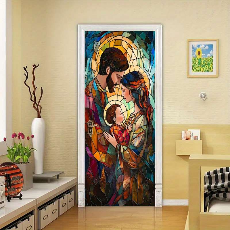 1pc 95.0x214.88cm Jesus Christian Themed Stickers
