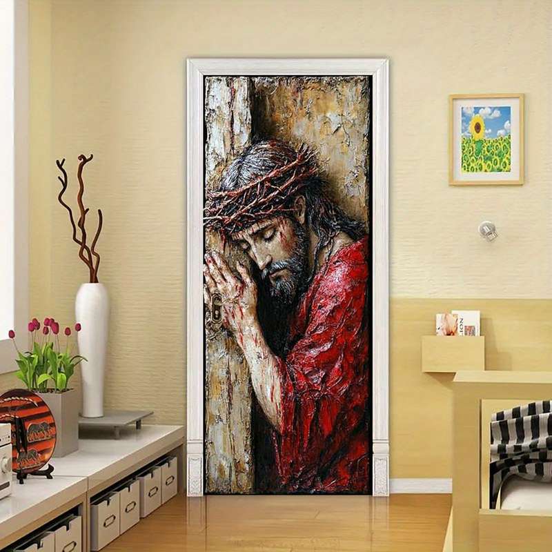 1pc 95.0x214.88cm Jesus Christian Themed Stickers