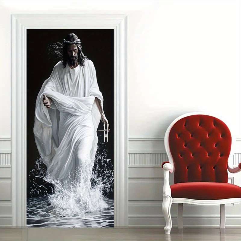 1pc 95.0x209.8cm Jesus Christian Themed Stickers