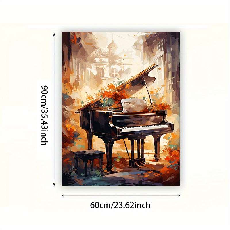 1pc  23.62x35.43in 60cmx90cm Frameless Modern Abstract Colorful Piano Print Art Wall Art Canvas