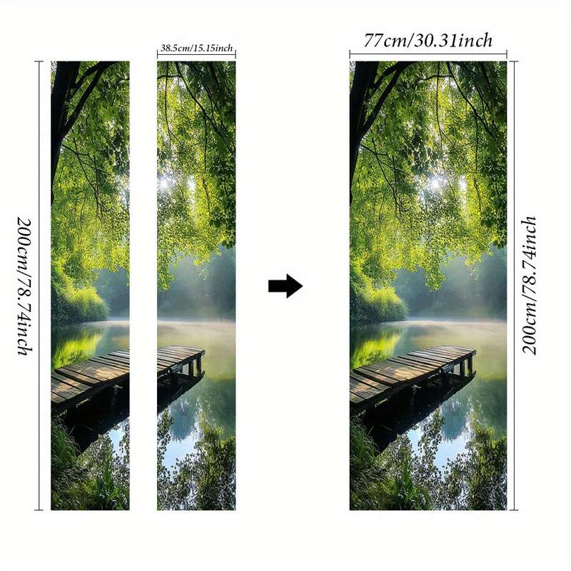 1Pc 76.96x199.9cm Door Window Sticker