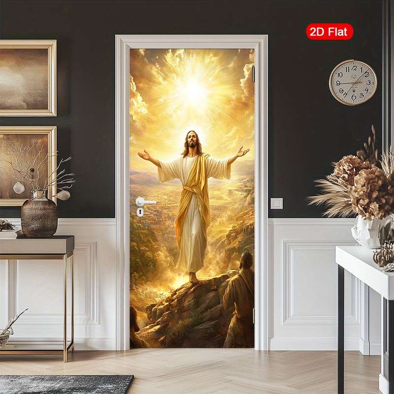 1pc 30.3x78.7 inches   77x200 cm   Jesus Christian Themed Stickers