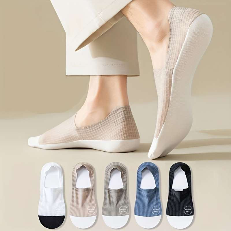 5 Pairs Of Mixed Colors One Size High Elastic Socks