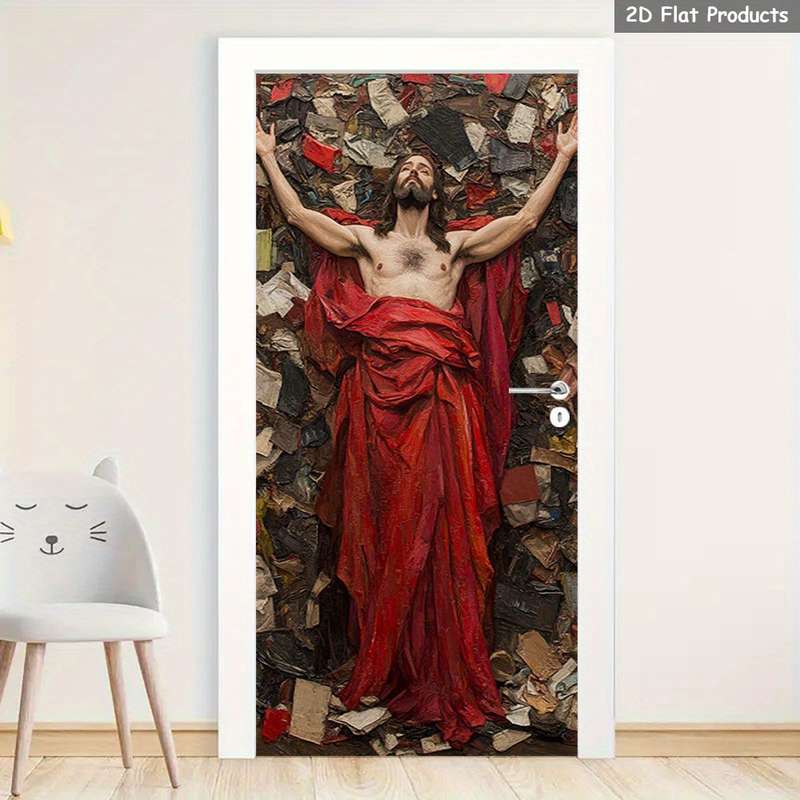 1pc 95.0x214.88cm Jesus Christian Themed Stickers