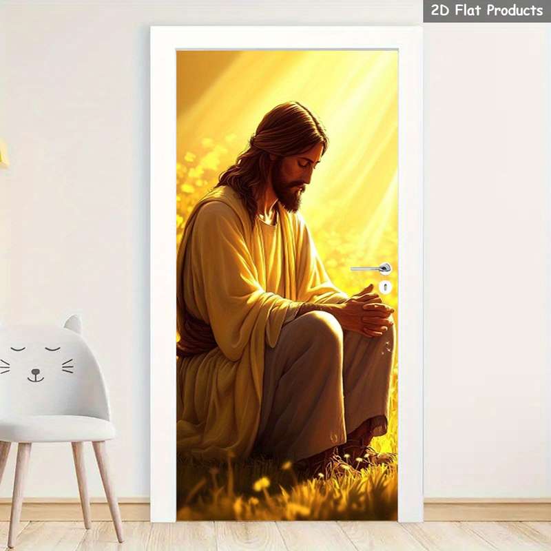 1pc 95.0x214.88cm Jesus Christian Themed Stickers