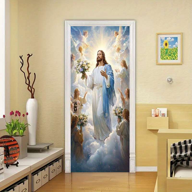 1pc 95.0x214.88cm Jesus Christian Themed Stickers