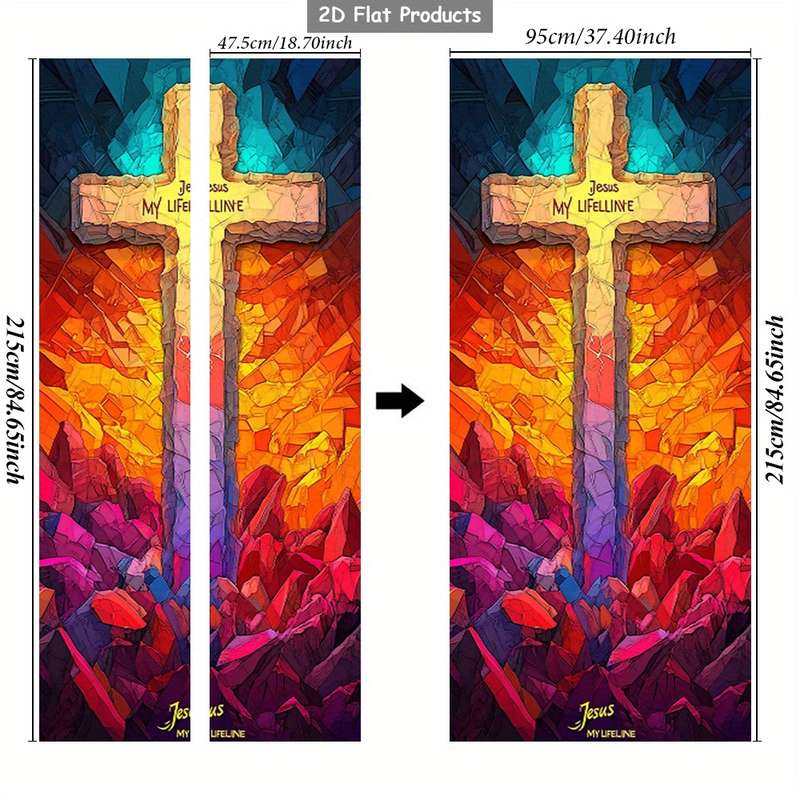 1pc 95.0x214.88cm Jesus Christian Themed Stickers