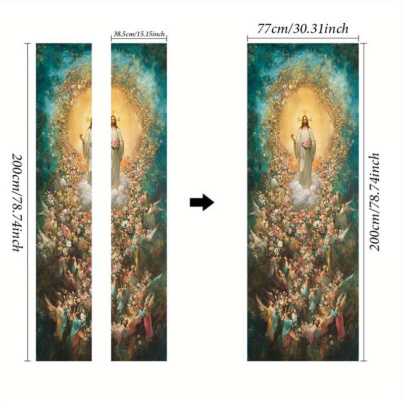 1pc 95.0x209.8cm Jesus Christian Themed Stickers