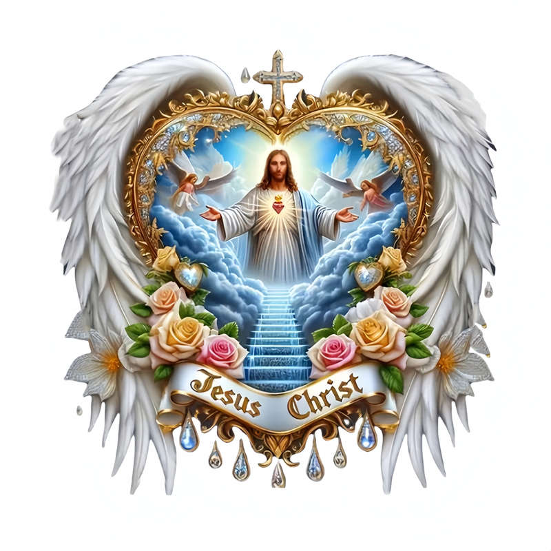 1pc   12.98cmx12.98cm Jesus Christian Themed Stickers