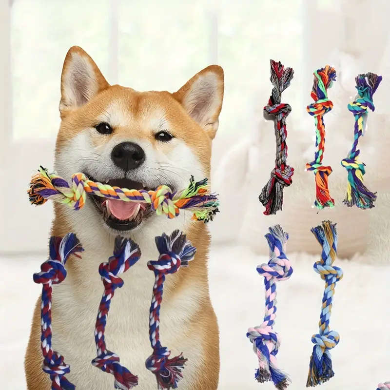 Durable Dog Leash Chew Toys In Various Colors