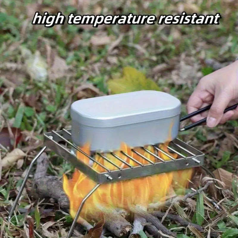 1pc Collapsible Stainless Steel Grill Lightweight Camping BBQ for Gas Stove