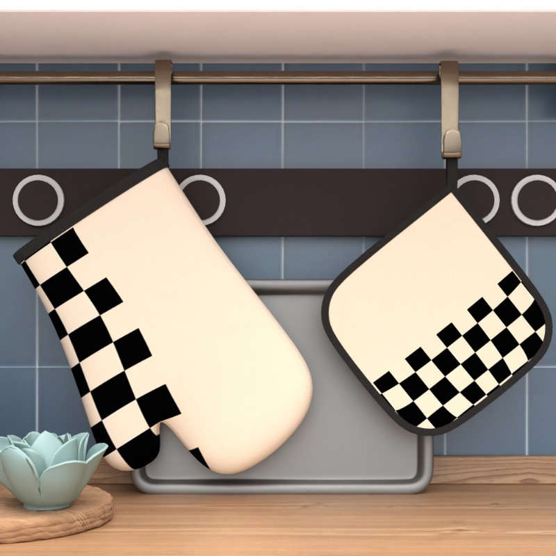 2pcs 26.92x17.02cm Heat Resistant Oven Mitts And Potholders