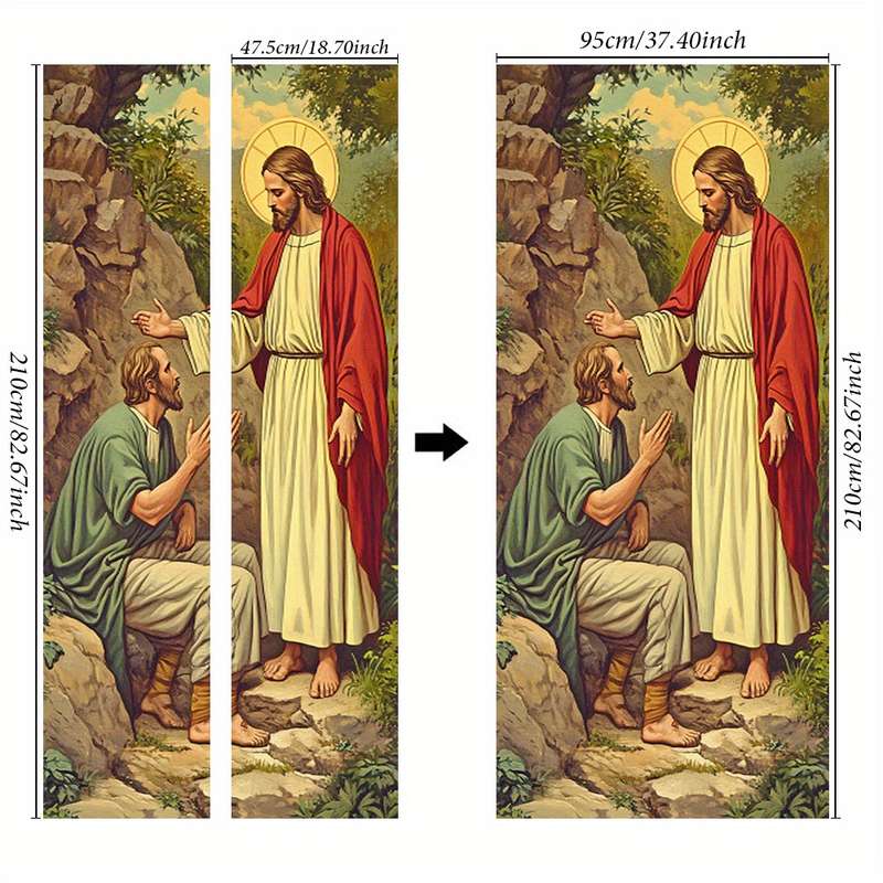 1pc 95.0x214.88cm Jesus Christian Themed Stickers