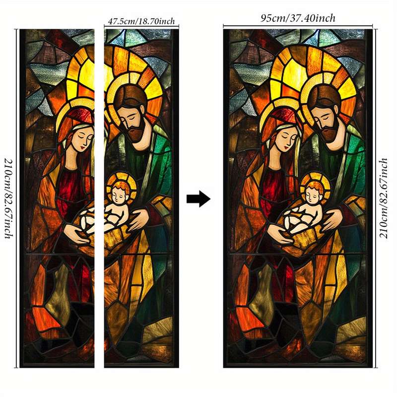1pc 95.0x209.8cm Jesus Christian Themed Stickers