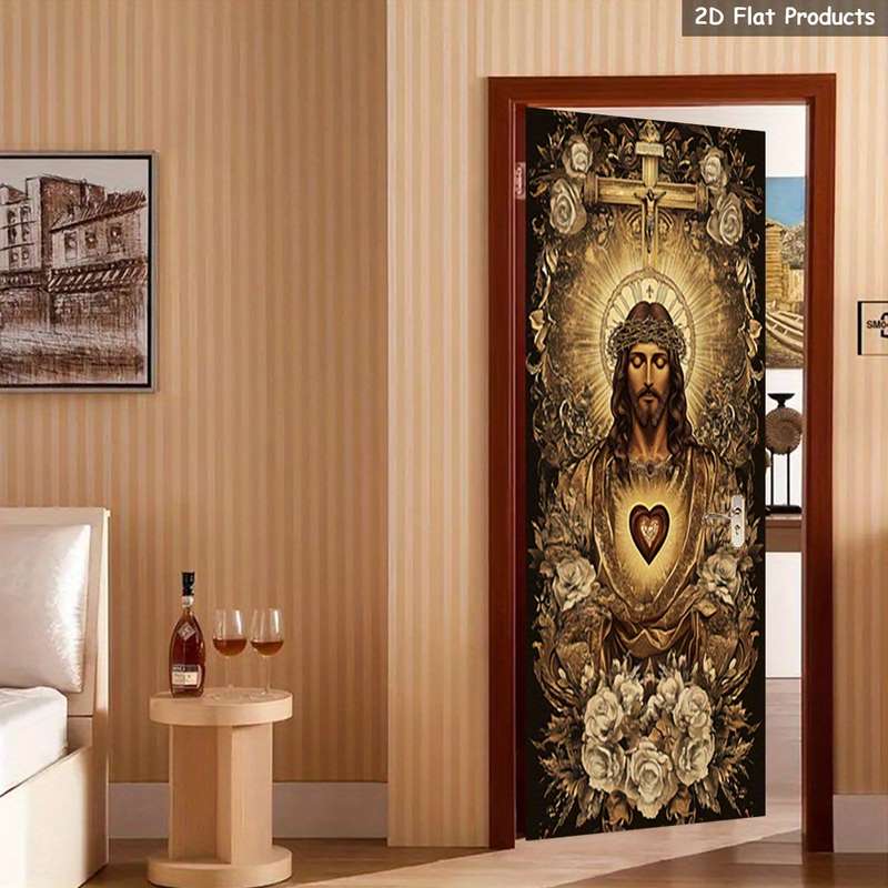 1pc 95.0x209.8cm Jesus Christian Themed Stickers