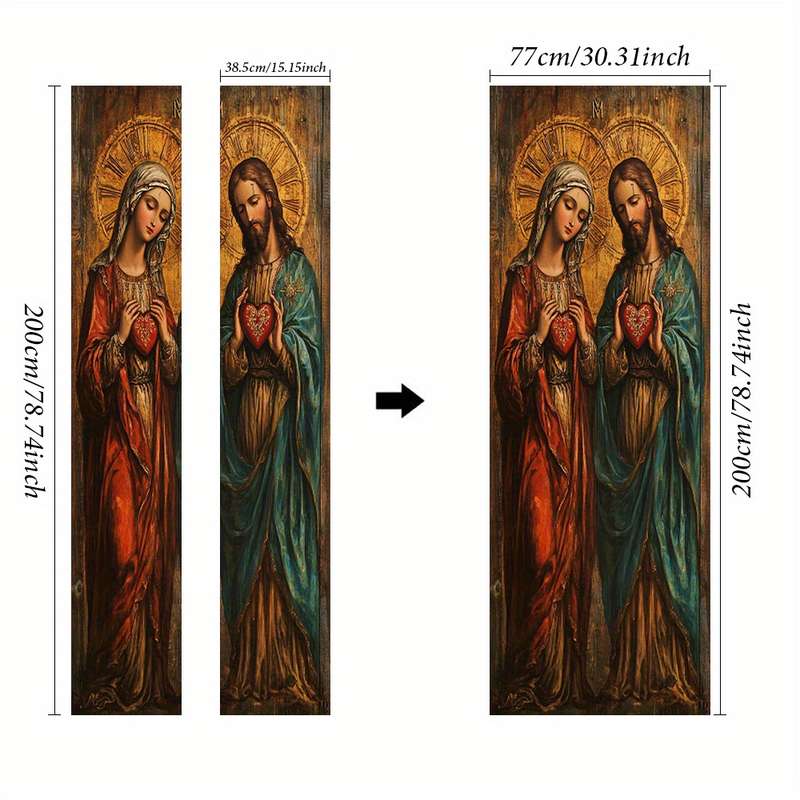 1pc 95.0x209.8cm Jesus Christian Themed Stickers
