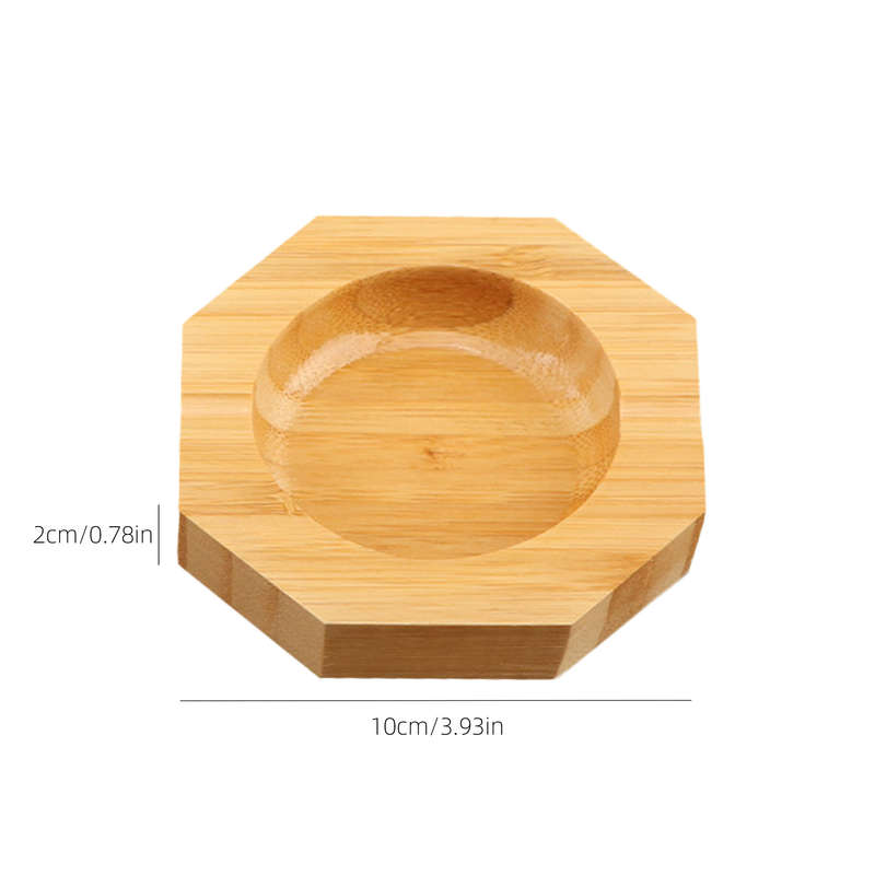 1pc Solid Bamboo Ashtray with Grooves Round Rectangular and Irregular Shaped Ashtrays for Sm