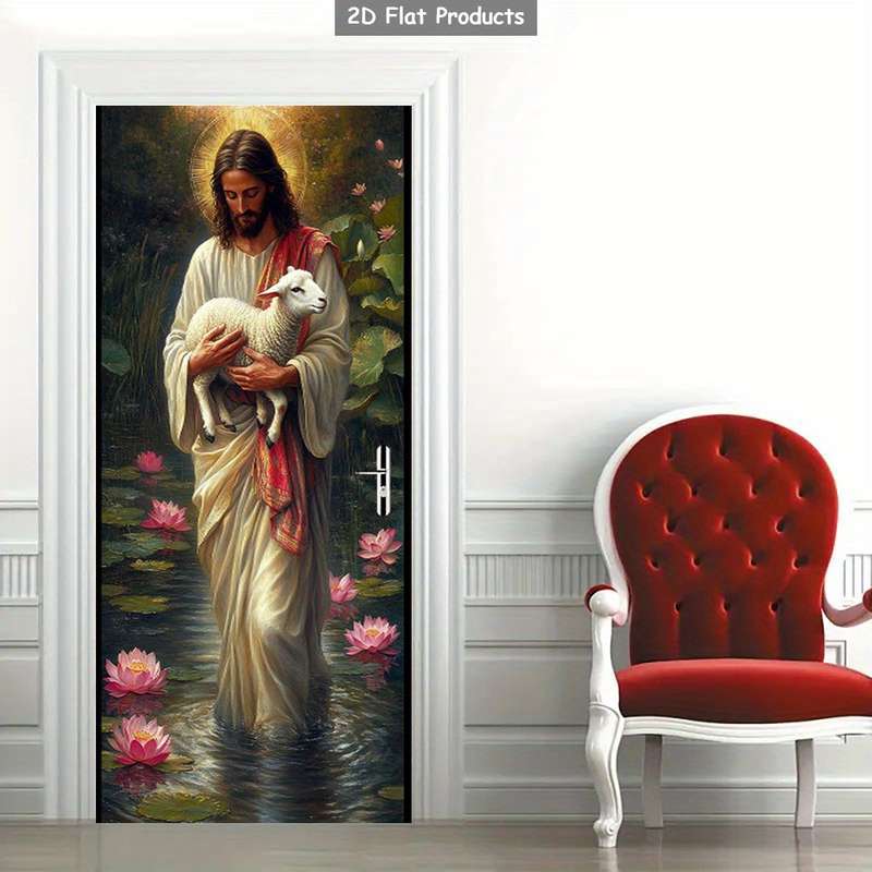 1pc 95.0x214.88cm Jesus Christian Themed Stickers