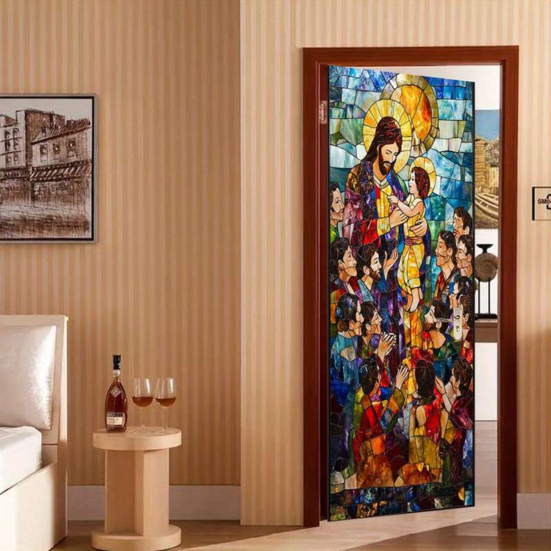 1pc 95.0x209.8cm Jesus Christian Themed Stickers