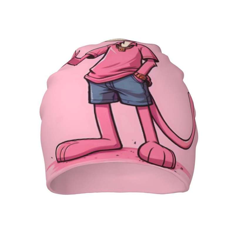 1pc BIIHUDU Fashionable Pink Beanie Cap 95% Polyester 5% Elastane Knitted Hat for Men