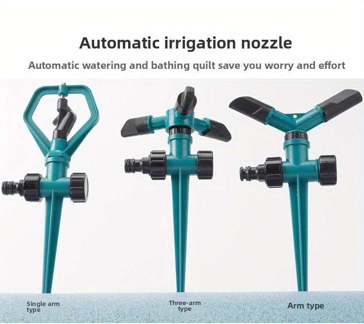 1Pc 3 Arm 360 Degree Rotating Multi Head Garden Sprinkler