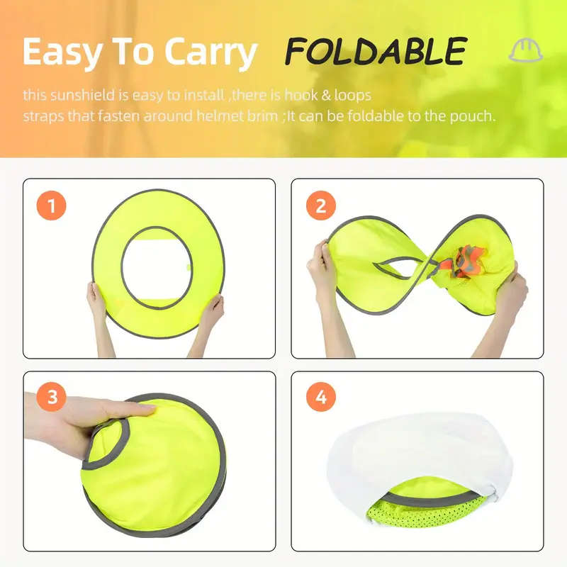 Reflective Safety Helmet Sunshade And Neck Gaiter Set