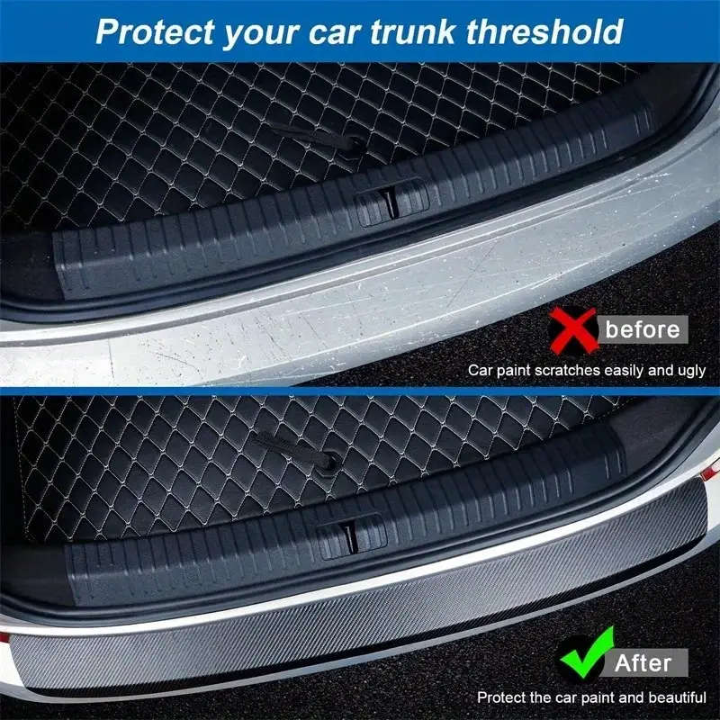 1 Roll 3D Nano Carbon Fiber Car Door Sill Protector 1m PVC Waterproof Anti-Scratch Adhesive Tape