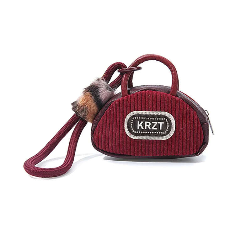 1pc New Multi Functional Coin Purse Corduroy with Lanyard ID Card Badge Wallet Headphone Organizer