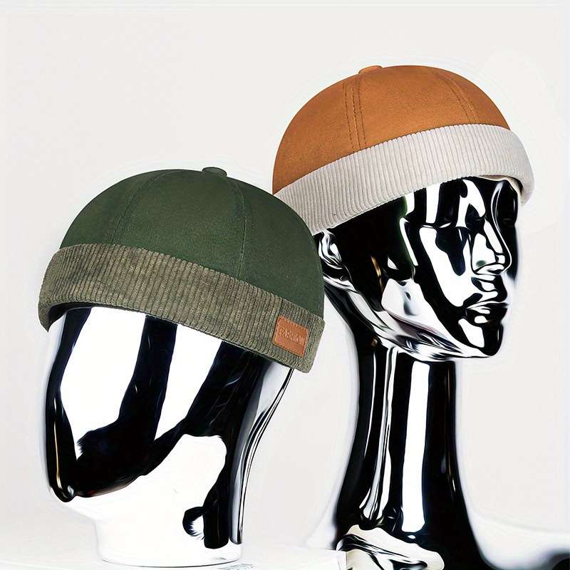 1pc Unisex Japanese Harajuku Style Color Block Cap Trendy Hipster Sailor Hat 100% Polyester Woven