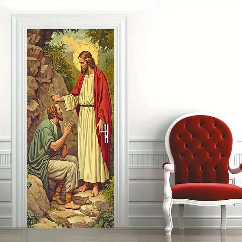 1pc 95.0x214.88cm Jesus Christian Themed Stickers