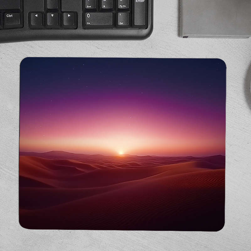 1pc New Desert 8 Printed Pattern Mouse Pad Rubber Anti-Slip Portable Mini Laptop