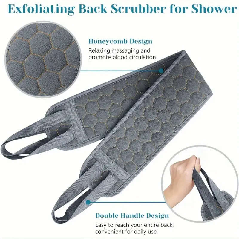 3pcs Exfoliating Bath Set Loofah Sponge Bath Glove and Scrub Towel  Full Body Scrubber