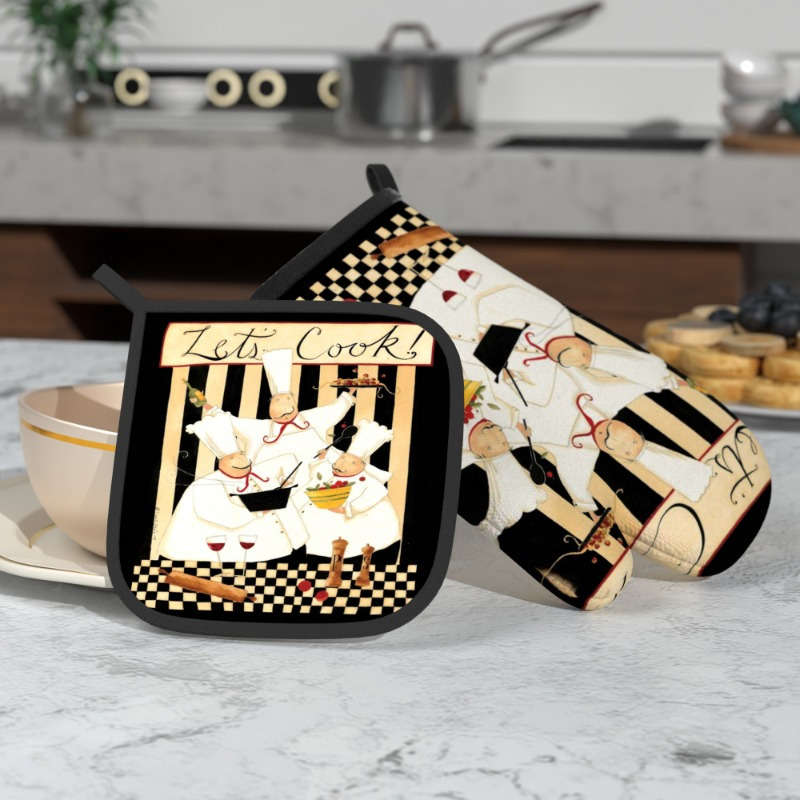2pcs 26.92x17.02 cm Heat Resistant Oven Mitts And Potholders