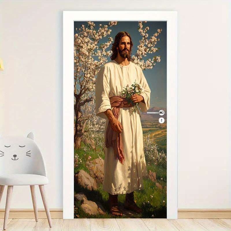 1pc 95.0x214.88cm Jesus Christian Themed Stickers