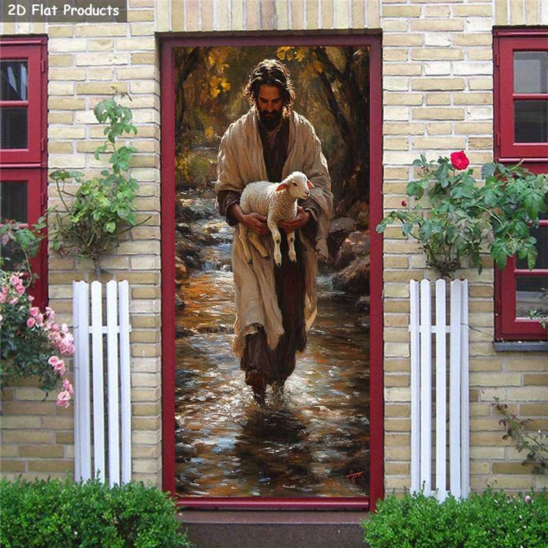 1pc 95.0x214.88cm Jesus Christian Themed Stickers
