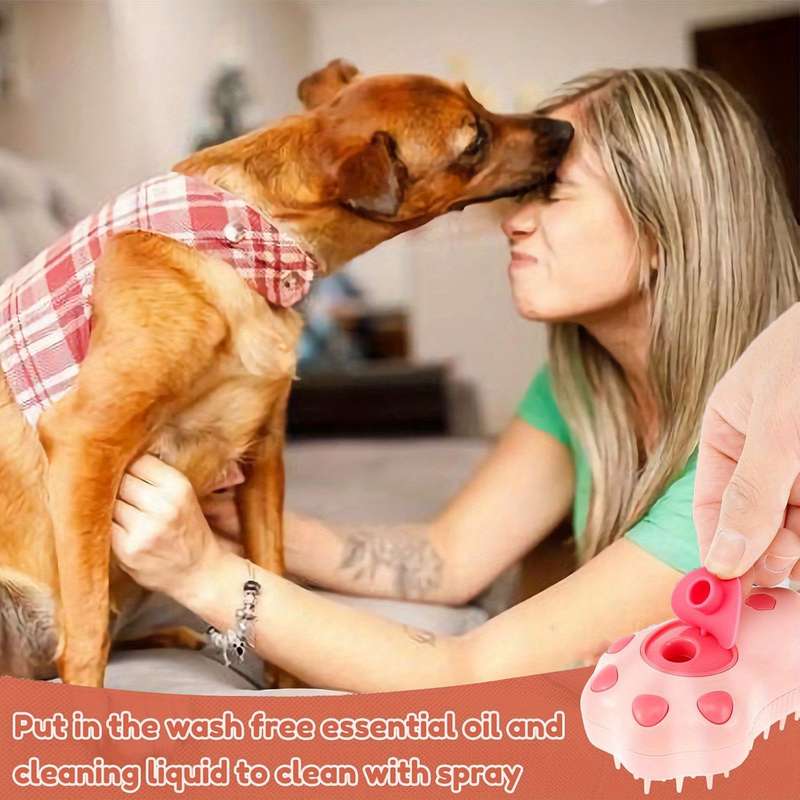1pc Ice Pink with Scented Foam Pet Comb