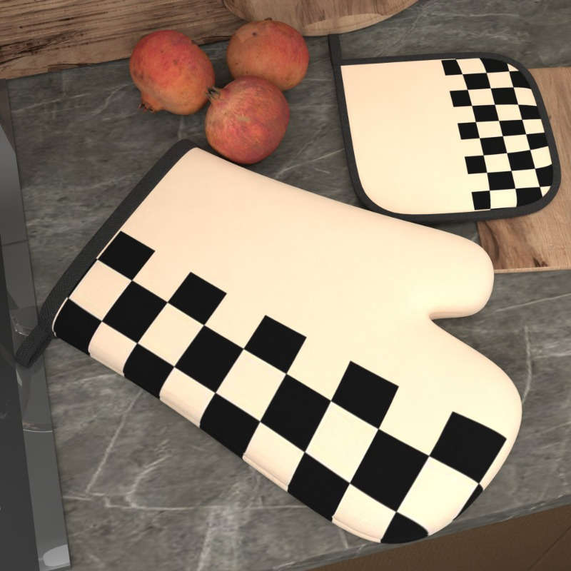 2pcs 26.92x17.02cm Heat Resistant Oven Mitts And Potholders