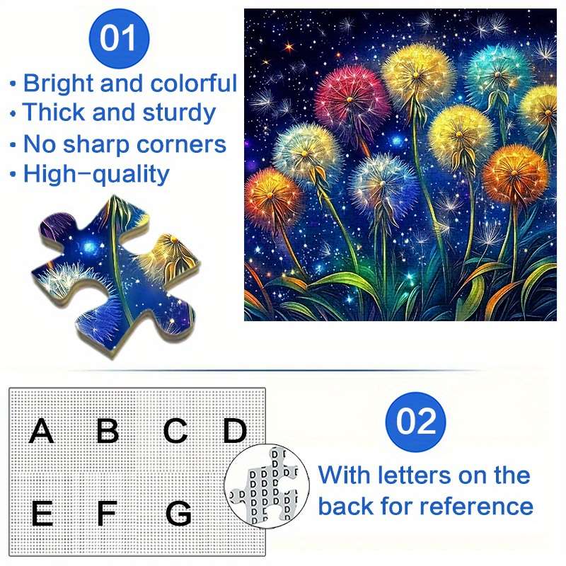 1000pcs Large Jigsaw Puzzle Senior Level White Paper Rectangle Shape Water-resist