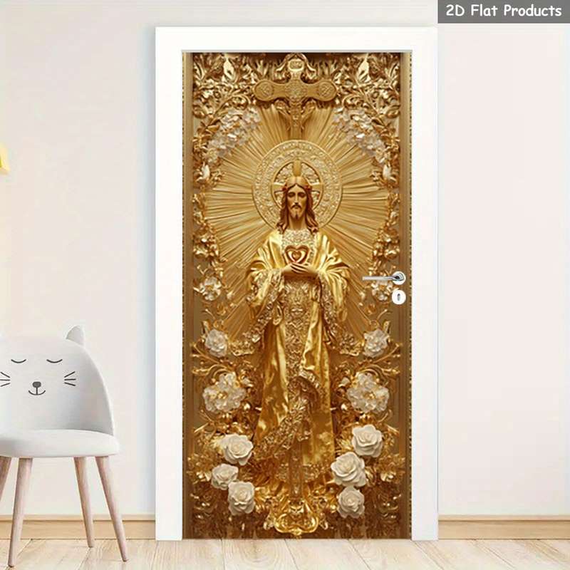 1pc 95.0x209.8cm Jesus Christian Themed Stickers