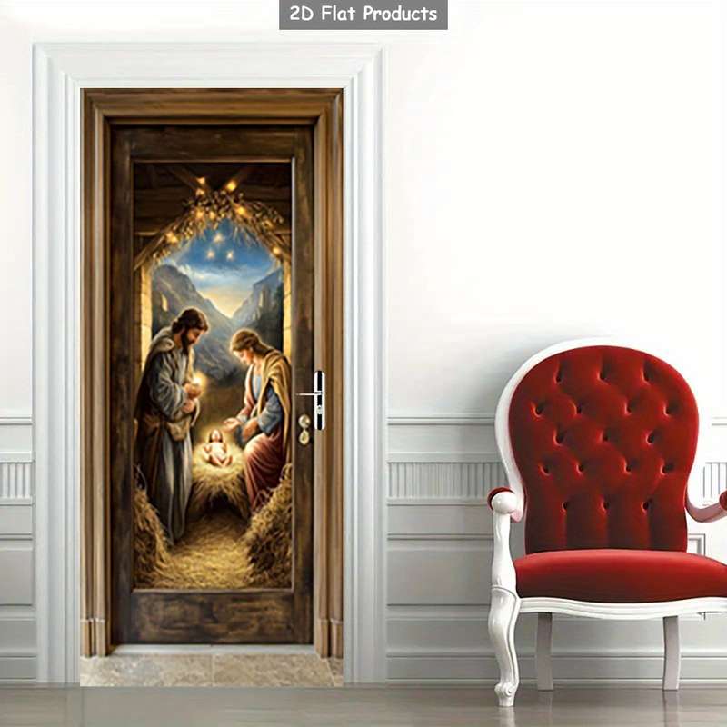 1pc 95.0x209.8cm Jesus Christian Themed Stickers