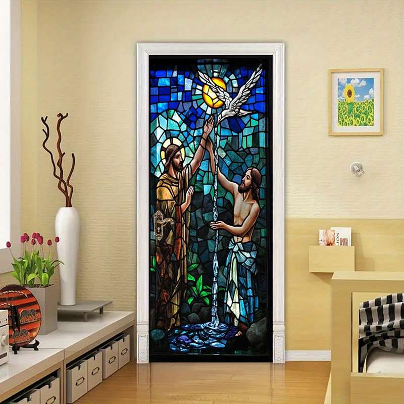 1pc 95.0x214.88cm Jesus Christian Themed Stickers