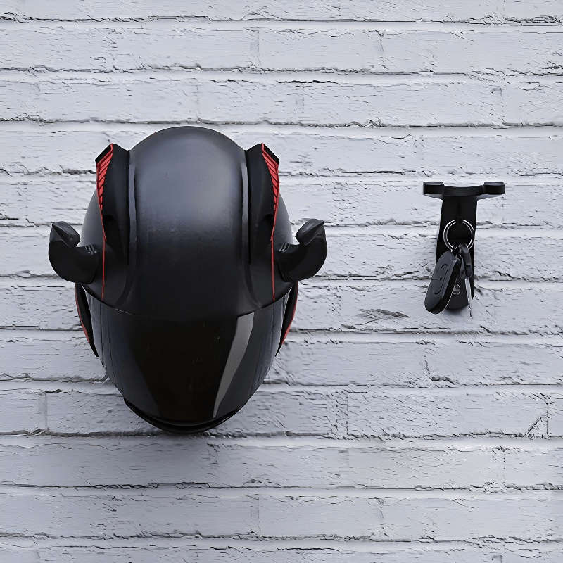 1pc Durable Unisex-Adult ABS Wall-Mounted Motorcycle Helmet Hook Rack with Key HookMultiuse Helme
