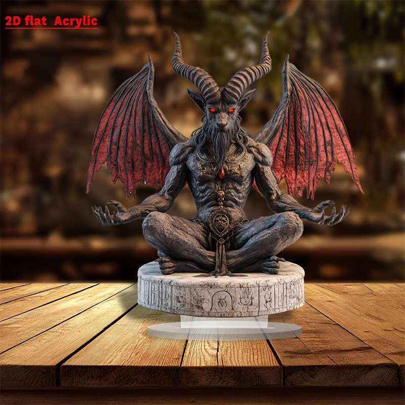 1pc 2D Flat  Acrylic Ancient Devil Desktop Decoration Bohemian Style Inspirational Theme Multi-pu