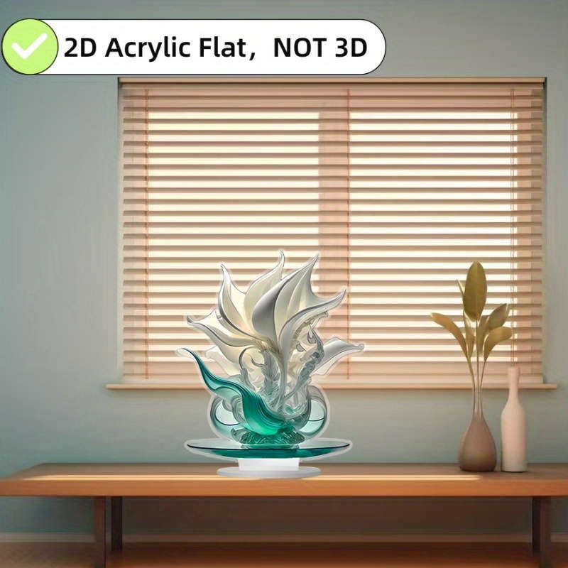 1pc 2D Flat  Elegant  Simulation Crystal Lily Decoration Gradient Design Lightweight Table Cen