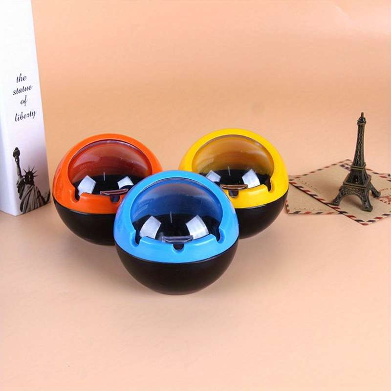 1pc Plastic Fireproof and Windproof Ashtray Home Decorative Spherical Ashtray Household PP Plasti