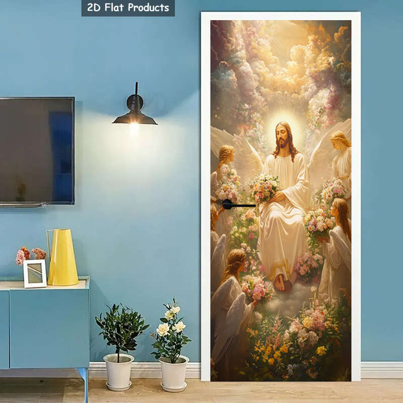 1pc 95.0x209.8cm Jesus Christian Themed Stickers
