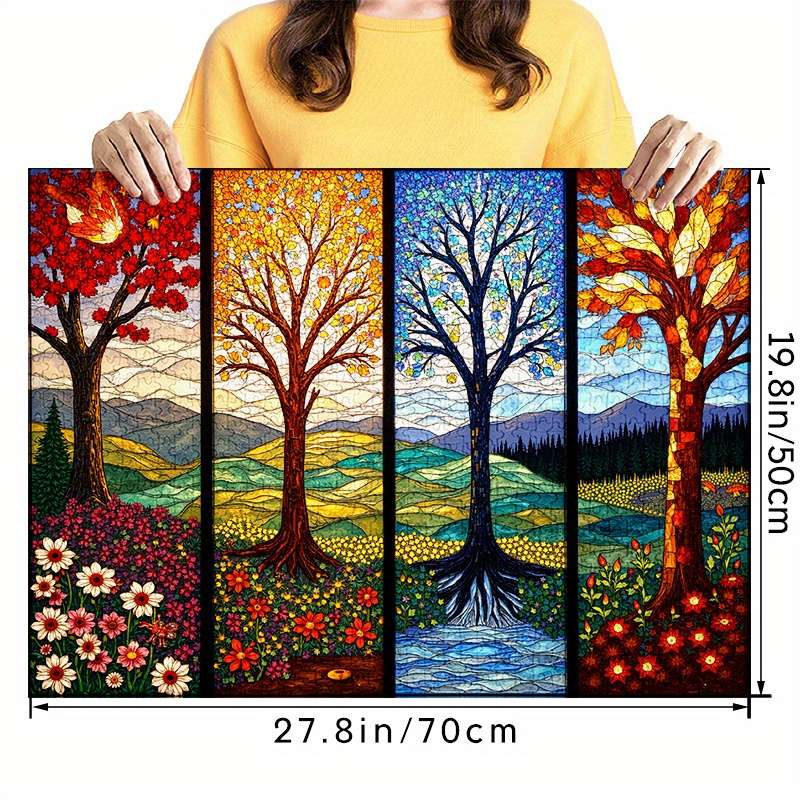 1000pcs Vibrant Four Seasons Jigsaw Puzzle Large Colorful Paper Puzzle for Adults